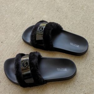 Michael Kors Faux Fur Slides